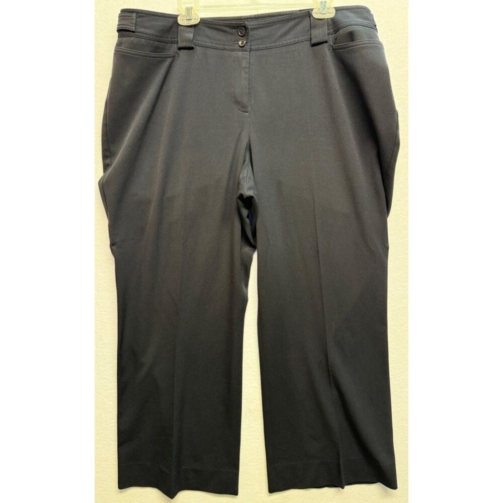 Lane Bryant Dress Casual Loose Fit Wide Stretch Leg Pants Navy Blue Size 4